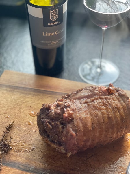 Maxwell Lime Cave Cabernet Sauvignon and Lamb Rost