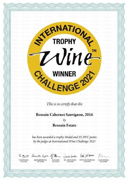 Awards Besoain Wines: Gold Medal IWC Trophy