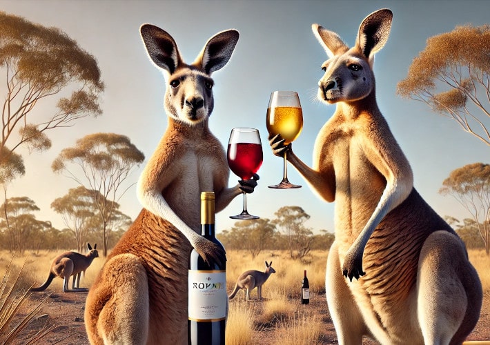 Best Wines from Australia Cover Drinking Kangaroos now online at cellardoor24.de