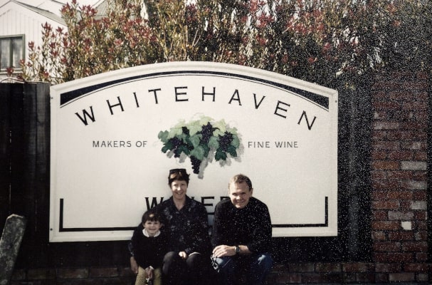 Die Gründer von Whitehaven Wines Sue und Greg White mit Tochter Samantha im Jahr 1995