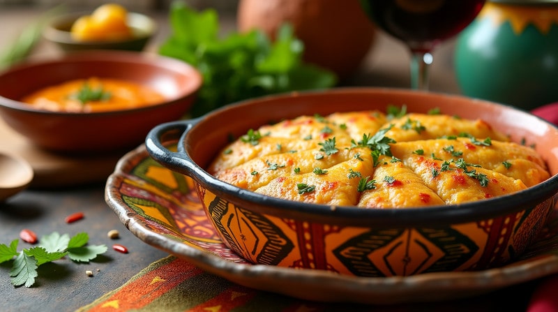 Rezeptidee für den Übergang von Winter zu Frühling Südafrikanischer Bobotie mit Curry & Fruchtchutney