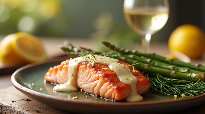 Rezepte zum Übergang Winter zu Frühling Lachsfilet mit Zitronen Dill Sauce